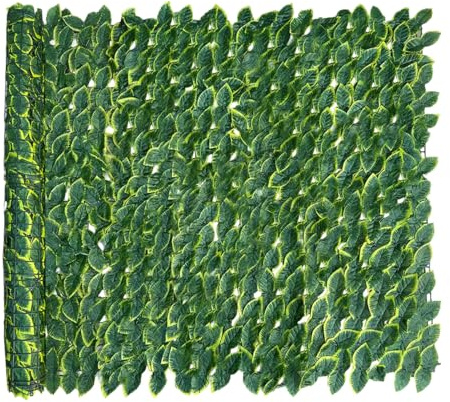Fake Ivy Fence Screen 3x1m, Expandable Artificial Ivy Fence Screening Roll | Fake Trellis, Artificial Hedge Roll for Balcony, Privacy Protection, Garden, Home