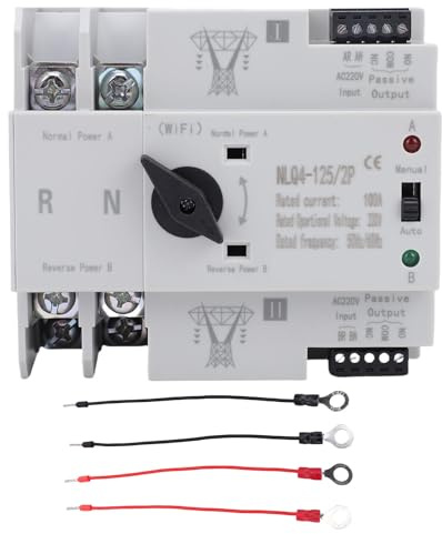 Marhynchus Interruptor de Transferencia Automática de Doble Potencia, Manual Automático de Control de Aplicaciones de Aplicaciones de WiFi Inteligente 2P 100A para la Fábrica de