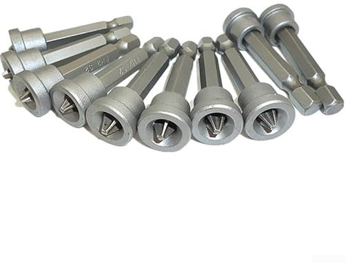 10 Pcs PH2 Screwdriver Bit 50mm for Gypsum Board Drywall Plaster Screw Positioning, Chrome Vanadium Steel Drill Bits with Depth Limit Design, Compatible with