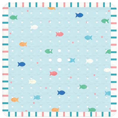Duschmatte rutschfest 53x53cm - Duscheinlage rutschfest Antibakteriell & Schimmelresistent, Antirutschmatte dusche Waschmaschinen geeignet (Bunte Fische, 53 x 53 cm)