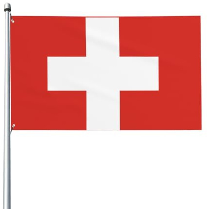 Bandiera svizzera Stampe Bandiere decorative per esterni 0,9 x 1,5 m leggere e belle adatte per cortili esterni e celebrazioni di festival.