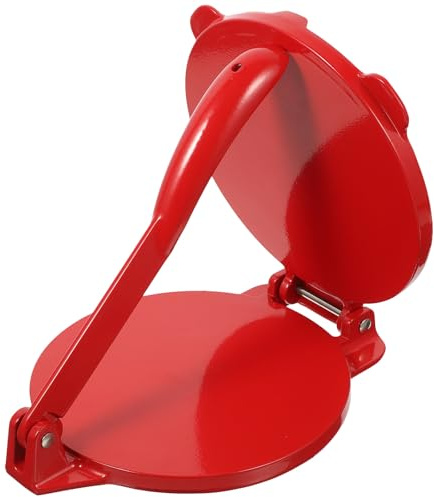 Presse à Tortilla Ronde en Aluminium Rouge pour Pâte | Cuisine et Restaurant, Pression Uniforme Pâte, Nettoyage Facile, sans Rouleau, Laminoir Patisserie