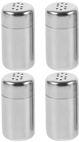 Milisten Lot de 4 Mini Poivrières en Acier Inoxydable S, Distributeurs D'assaisonnement Portables, Bouteilles à Épices Métalliques Cuisine et Camping, Ustensiles Pratiques pour Sel, Poivre