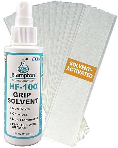 Brampton Premium Golf Grip Tape - 15 Pack - 2 x 10 Solvent Activated Adhesive Strips for Golf Club Regripping w/ 4oz HF-100 Golf Grip Solvent