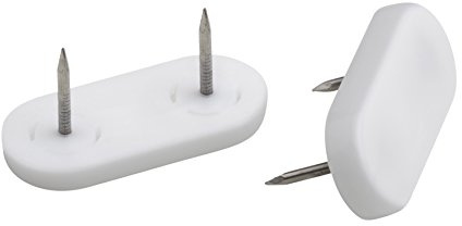 Metafranc Möbelgleiter 45 x 20 mm - Kunststoff - Mit Nagel - weiß - 4 Stück - Verdrehsicher - Geeignet für den Außenbereich / Möbelgleiter-Set für unempfindliche Böden / Kunststoff-Gleiter / 644716
