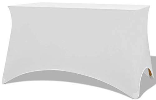 vidaXL Stretch-Tischhusse 2 Stk. 183 x 76 x 74 cm Weiß
