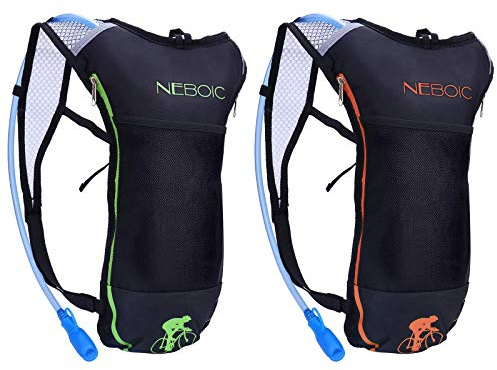 Neboic 2Pack Hydration Backpack Pack with 2L Hydration Bladder - Lightweight Water Backpack Keeps Water Cool up to 4 Hours with Big Storage for Kids Women Men Hiking Cycling Camping Music Festival