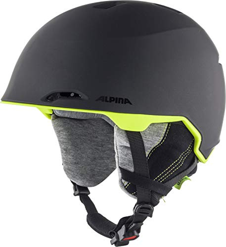 Alpina MAROI - Sicherer, Bruchfester & Individuell Anpassbarer Skihelm Mit waschbarem Innenfutter Für Erwachsene, Charcoal-neon matt, 57-61 cm