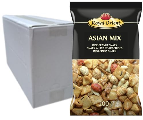 Royal Orient Asiatische Mix Multipack 12 x 200g Snacks | Knusprige, leichte Textur - perfekt als Zwischenmahlzeit oder für Partys und Festivitäten