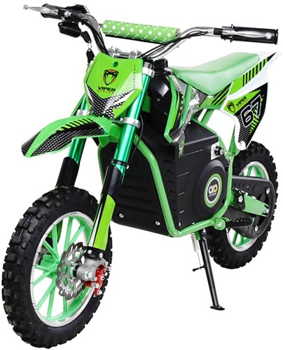 Actionbikes Motors Kinder Elektro Crossbike Viper | 𝟭𝟬𝟬𝟬 Watt Motor bis 𝟐𝟒 km/h - Motorrad - Pocket Bike - Dirt Bike - Pocketbike - Motorsport - Dirtbike - Cross - Enduro ab 8 Jahren (Grün)
