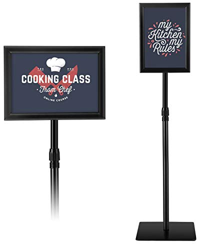 RELAX4LIFE Infoständer A4, Kundenstopper höhenverstellbar, 360° drehbarer Plakatständer, Aufsteller schwenkbar, Werbeständer Präsentationsständer für Anzeigen Hinweis & Werbung (schwarz)