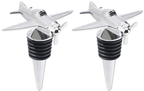 HEMOTON 2 Stücke Weihnachten Weinverschluss Flugzeug Form Flaschenverschluss Weinflaschenverschluss Weinstopper Weinstopfen für Weihnachtsdeko Weihnachtsschmuck