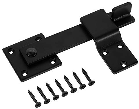 HILLMASTER Stabiles 15,2 cm Farm Flip Zaun Torriegel, Scheunentürschloss, Klappriegel, Hardware, rustikales Torschloss für Schrank, Schuppen, Schiebetüren, Mattschwarz
