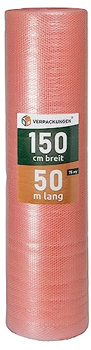 BB-Verpackungen 4x ANTISTATISCH Luftpolsterfolie 1,5 x 50 m 3-lagig 75my stark (4 Rolle) - ESD-Schutzfolie für Elektrogeräte, extrem robuste Noppenfolie, Bubble Wrap Folie