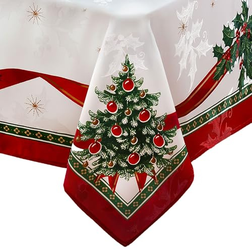 Elrene Home Fashions Villeroy & Boch Toy's Delight Nappe en Tissu de Noël, décoration de Table de Vacances, 152,4 x 259,1 cm, rectangulaire