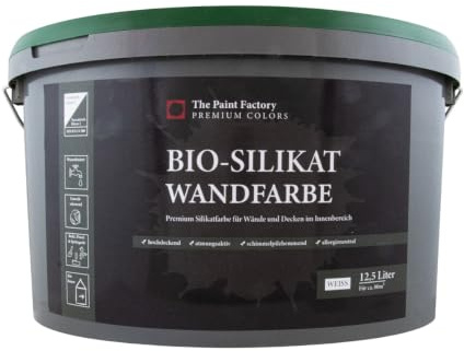 Farbklecks24 The Paint Factory Silikat-Wandfarbe 12,5L weiss, Wandfarbe, Silikatfarbe innen