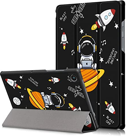 Xuanbeier Custodia per Samsung Galaxy Tab A8 10,5 SM-X200 X205 Ultra-Sottile Cover con Funzione Supporto e Auto Sonno/Sveglia,Saturno