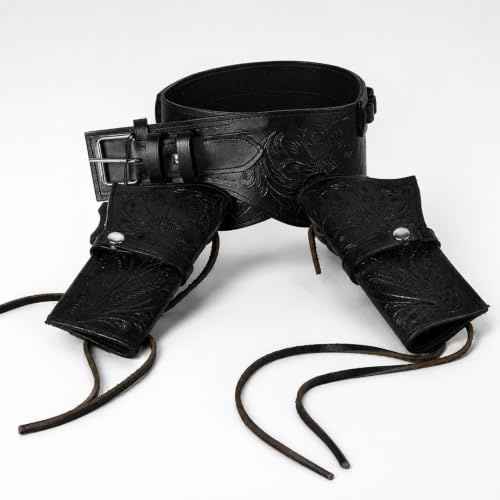 Hulara Western-Waffengürtel, Echtleder, verdeckter Holstergürtel für Männer und Frauen, Heritage Rough Rider 357 Magnum Holster, Cowboy-Kostüm, .22 und .38/.357 Cal Revolverholster, taktisches Holster