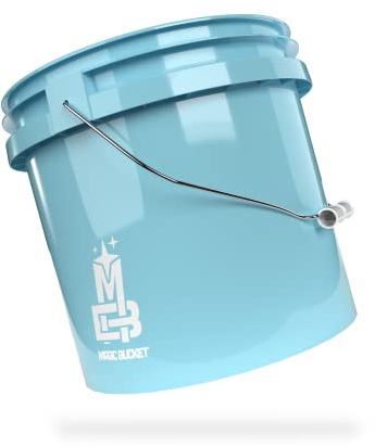 MAGIC BUCKET Wash Bucket for Car Hand Wash Baby Blue 3.5 US Gallons Approx. 13 Litres Compatible with Grit Guard, Detail Guardz Dirt Lock, Chemical Guys Dirt Trap, Gamma Lids