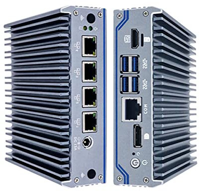 Fanless Soft Router, Micro Firewall Appliance, VPN, Router PC, Intel Celeron J4125, 4 x Intel i211-AT LAN, AES-NI, DP, HD, COM, 4 x USB3.0, SIM Slot, 4GB Ram 64GB SSD