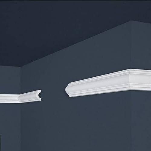 PROVISTON | Baguette décorative | Polystyrène | 20 x 40 x 2000 mm | Blanc | Baguette murale | Recouvrable | Montage facile | Qualité supérieure | Stable et léger | 2 m