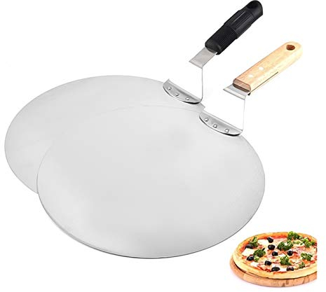 Pizza Paddle Pizza Pelle avec Long Manche en Bois en Acier Inoxydable 12 Pouces Pizza Spatule Four Pizza Pelle Pizza Paddle Gâteau Outils De Cuisson (Color : H01) (H01)