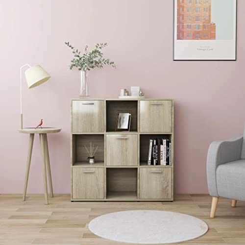 ZQQLVOO Librería Sonoma Roble 90 x 30 x 90 cm, tablero de partículas, estantería de pie para dormitorio, estantería decorativa para salón, dormitorio, cocina