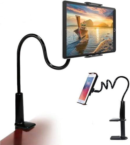 HGLCM Tablet-Halterung für Bett, verstellbar, Flexibler Arm. Kompatibel mit iPad Air Mini, Galaxy Tabs, Kindle Fire, Switch oder Anderen Geräten mit Einer Größe von 10,2-27,9 cm (4-11 Zoll)