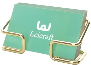 Leicraft Visitenkartenhalter für Schreibtisch, niedlicher Metall-Karten-Organizer und Büro-Schreibtischzubehör für Männer und Frauen (golden) | Modernes Büro-Schreibtischzubehör für Damen und Herren (Golden)