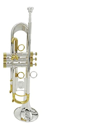 Student Trompete Two-color Trumpet Standard Silver-plated Trumpet B Flat Brass Trumpet Musical Instrument Beginner Playing Trompete