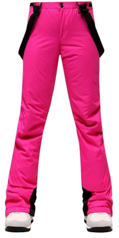 Generisch Schneehose für Damen, Skihose für Damen, wasserdichte Skihose für Damen, wasserdichte Winterhose, Rosa, 36