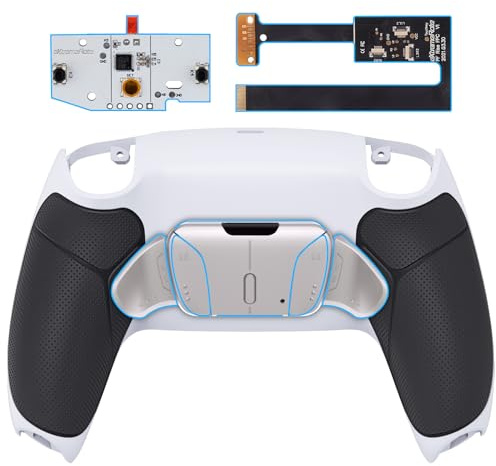 eXtremeRate Konfigurierbar RISE4 Metal Remap Kit für ps5 Controller BDM-010/020,Upgrade Mapping Board&Gummiert Griff Rück Gehäuse Case&Meall Back Paddles Rücktasten für ps5-Weiß Schwarz