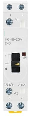 HCH8-25M 2P 25A 220V DIN-Schiene Haushalt AC Modular Schütz mit manuellem Steuerschalter 2NO 1NO1NC oder 2NC (Color : 2P 16A 2NO 230V)