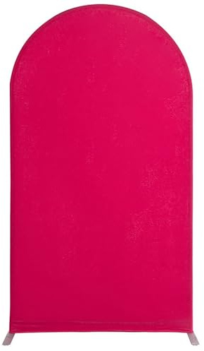 FANSU Toile de Fond Ronde en Forme d'Arche, Arche Mariage Couverture, Housse de Toile de Fond pour Décoration de Mariage, Cérémonie, Fête d'anniversaire (240x140cm,Rose)