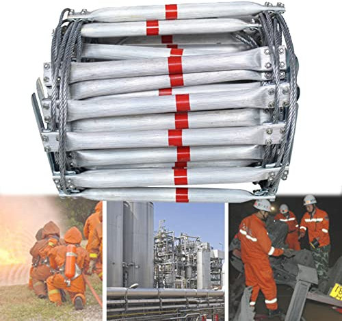 PNAJFUEL Strickleiter,Sicherheitsleiter Tragbare Notfall-Fluchtleiter, Multifunktionale Aluminium-Legierung Feuer-Flucht-Seilleiter/32Ft/10M
