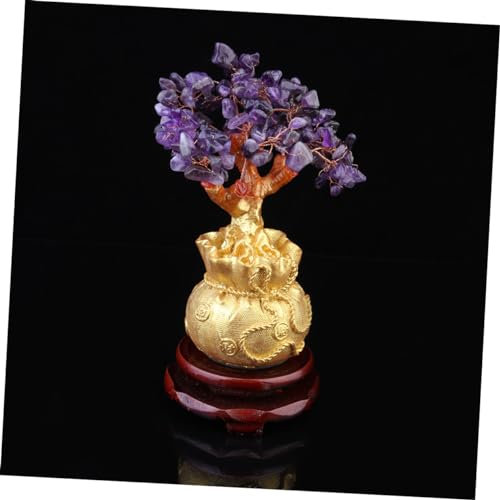 GARVALON Crystal Money Tree Mit Natürlichem Kristall Bonsai-Stil Mit Basis Für Feng Shui-Dekoration Und Wohlstand Zuhause Und Büro