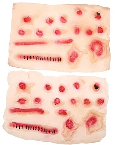 VICASKY 2stücke Künstliche Wundnarben Aufkleber Für Arm Gesicht Körper Temporäre Narbenaufkleber Halloween Kostüm Make-up Accessoires Blutige Tattoo-abziehbilder