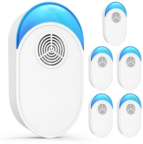 2025 Upgraded Ultrasonic Repeller 6 Packs, Indoor Ultrasonic and Repellent for Roach, Rodent, Mouse, Bugs, Ant, Mosquito, Mice, Spider, Electronic Plug in Pest Control