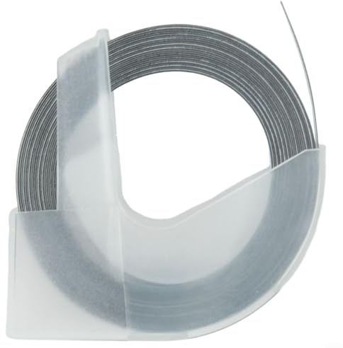Besttoolifes Mehrfarbiges Prägeband für Etikettierer, 6 mm x 300 cm, kompatibel mit DYMO für Motex-Präger, 5 Farben, Gelb für Grün, Rot, Blau, Schwarz, Etikettenmacher-Prägeband (schwarz)