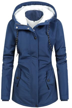Manteaux Femme Manteau Long Femme Hiver Manteau Femme Hiver Laine Doudoune Capuche Fourrure Femme Parka Fourrée Femme Manteau Veste Intérieur Femme Manteau Long Femme Bleu L