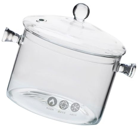 COLLBATH Pentola per Zuppa in Trasparente Manico da Cucina Comoda Pentola per Zuppa Noodles Riso Pollo Brasato Maiale Brasato