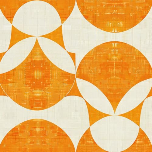 JIAOQSS Papier Peint Adhesif Mural Abstrait géométrique orange Papier Adhesif pour Meuble Papier Peint Autocollant Cuisine Placard Stickers Muraux