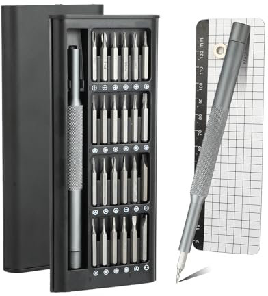 Set di Cacciaviti di Precisione – Mini Kit di Attrezzi con Inserti Torx e Tri-Wing – 27 in 1 Set di Strumenti di Riparazione di Precisione – Per Smartphone, PC, Laptop, MacBook, iPhone, PS4, PS5