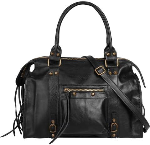 forty° Sac shopping Damen echt Leder | Fabriqué en Italie | Sac à main avec rivets | Sac à anses à franges 022214