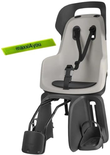 Bobike GO 1P Siège de vélo arrière pour enfant Fixation cadre vanille Cup Cake avec bande réfléchissante maxxi4you