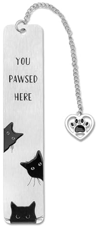 Cat Bookmark, Zinc Alloy Cute Black Cat Book Mark Marker Funny Bookmarker Aesthetics Metal Animal Reading Accessories for Reading Women Men Student Book Lover Enthusiasts Stationery Gift
