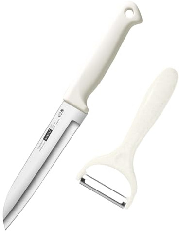 Cuchillo para pelar y pelar, pelador de frutas, pelador de manzanas para cocina, frutas, zanahorias, verduras, patatas con mango ergonómico antideslizante de plástico PP y hoja afilada