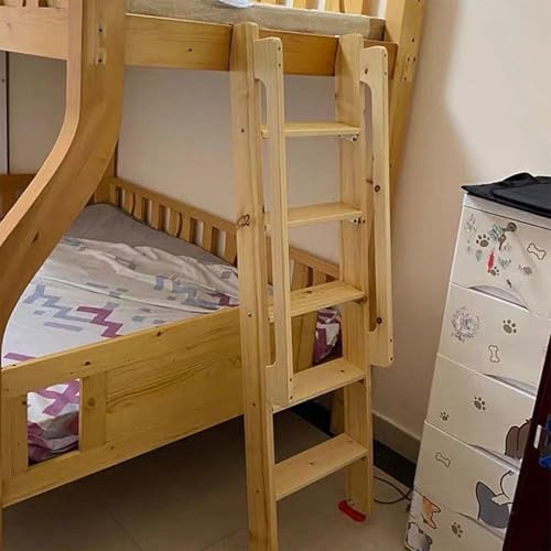Escalera Escamoteable Escalera de Madera Maciza para Literas de Dormitorio, Peldaños de Acceso Domésticos con Asas, Escaleras para Áticos Dobles con Accesorios de Montaje(7 Steps L-6.6ft/2m)