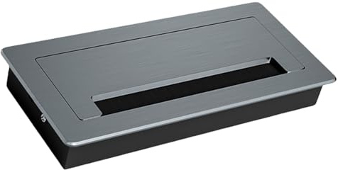 Kabeldurchführungs-Set aus Metall, rechteckig, mit Bürste, Innenseite, Mehrzweck-Metall mit Verdickung, Durchführung ausgekleideter Kordellöcher, ordentliche, einfache Installation für Computertische