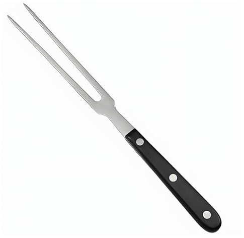 Fleischgabel Edelstahl mit rutschfestem Kunststoffgriff – Rostfreie Grillgabel für Fleisch, Braten & Steaks, Ideal zum Wenden & Tranchieren – Von HSYTEK